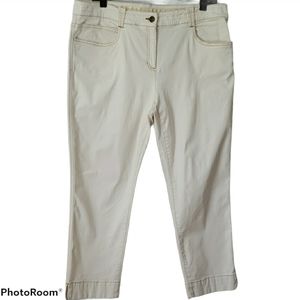 Eileen Fisher Cropped Jeans Cream Size Large